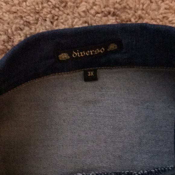 Designer Diverso Size 3X 4-Pockets Button Down Jacket Black w/crisscross ties - Picture 9 of 15